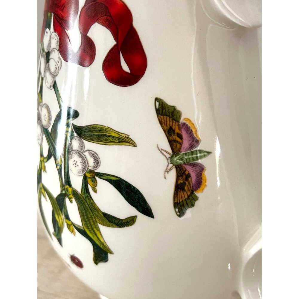 Vtg HTF Portmeirion Pitcher Viscum Album Mistletoe Butterfly 64oz Christmas Jug - Picture 5 of 12